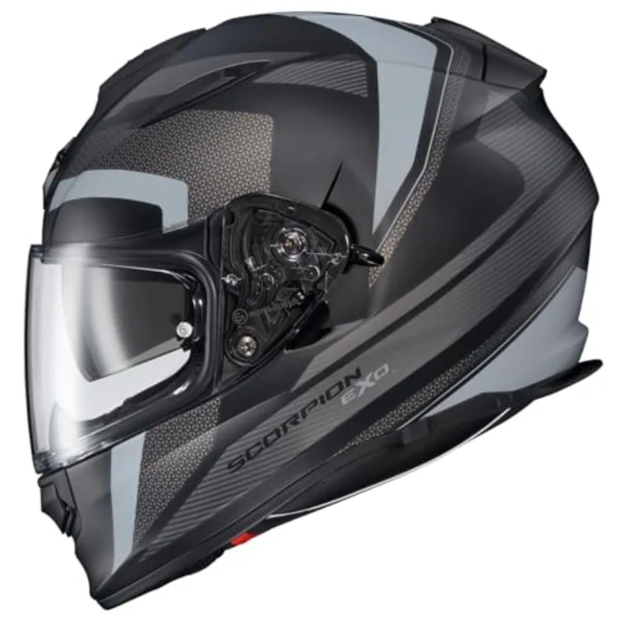 

Motorcycle helmet for street riding polycarbonate shell matte black DOT/ECE certified with Pinlock-ready shield and built-in sp