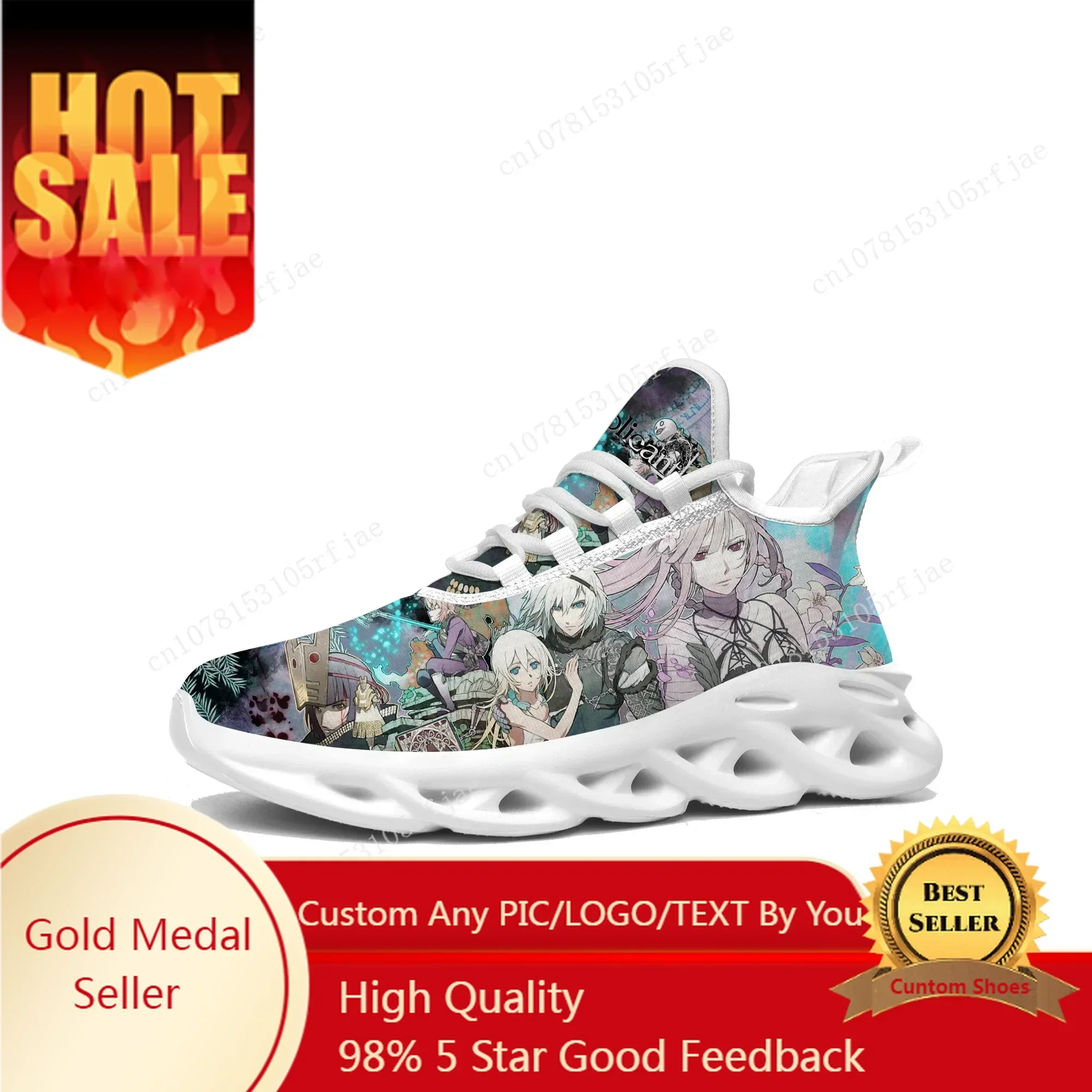 

Nier Replicant Sneakers Cartoon Game Mens Womens Sports Running Shoes Fashion Custom Built Lace Up Shoes