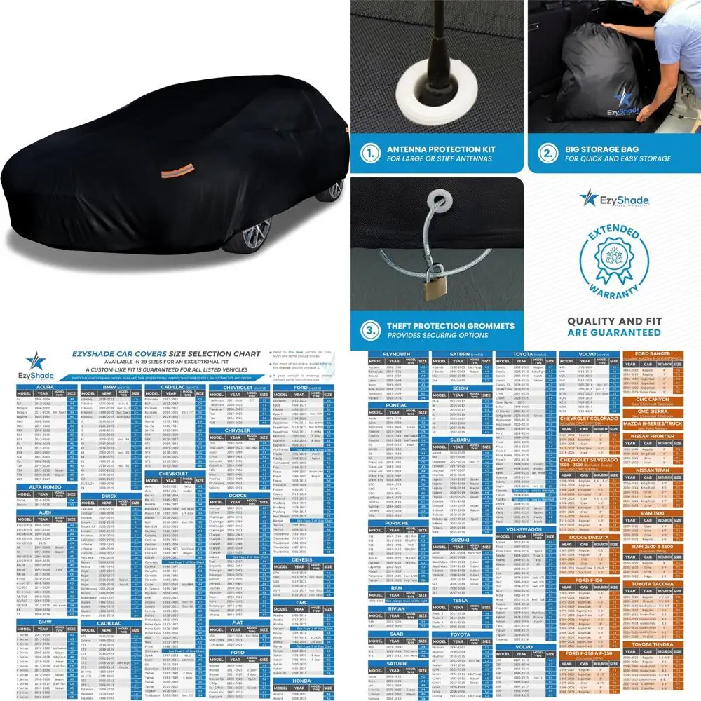 

Водонепроницаемый 10-слойный чехол для спортивного автомобиля — всепогодная защита на открытом воздухе с таблицей размеров идеальной посадки