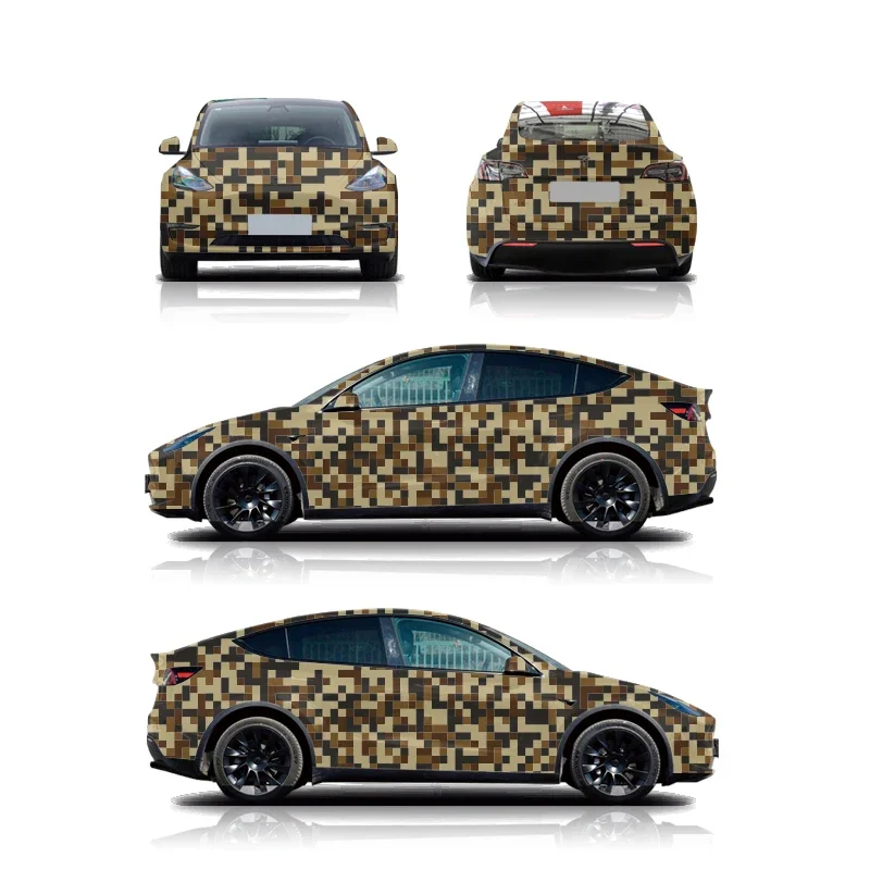 For Tesla Coating Color Changing Film Camouflage Vinyl Film Sticker Color Changing Film Full Body Appearance Design 50M Size