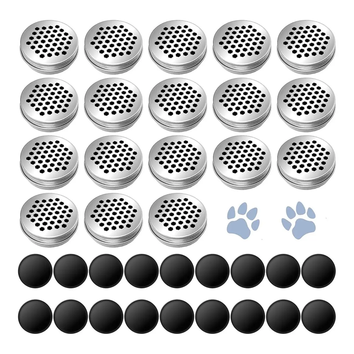 COFA 18 Pack Dog Scent Work Tins Training Kit Nose Work Magnetic Dots Scent Work Containers for Dogs Training Metal Box