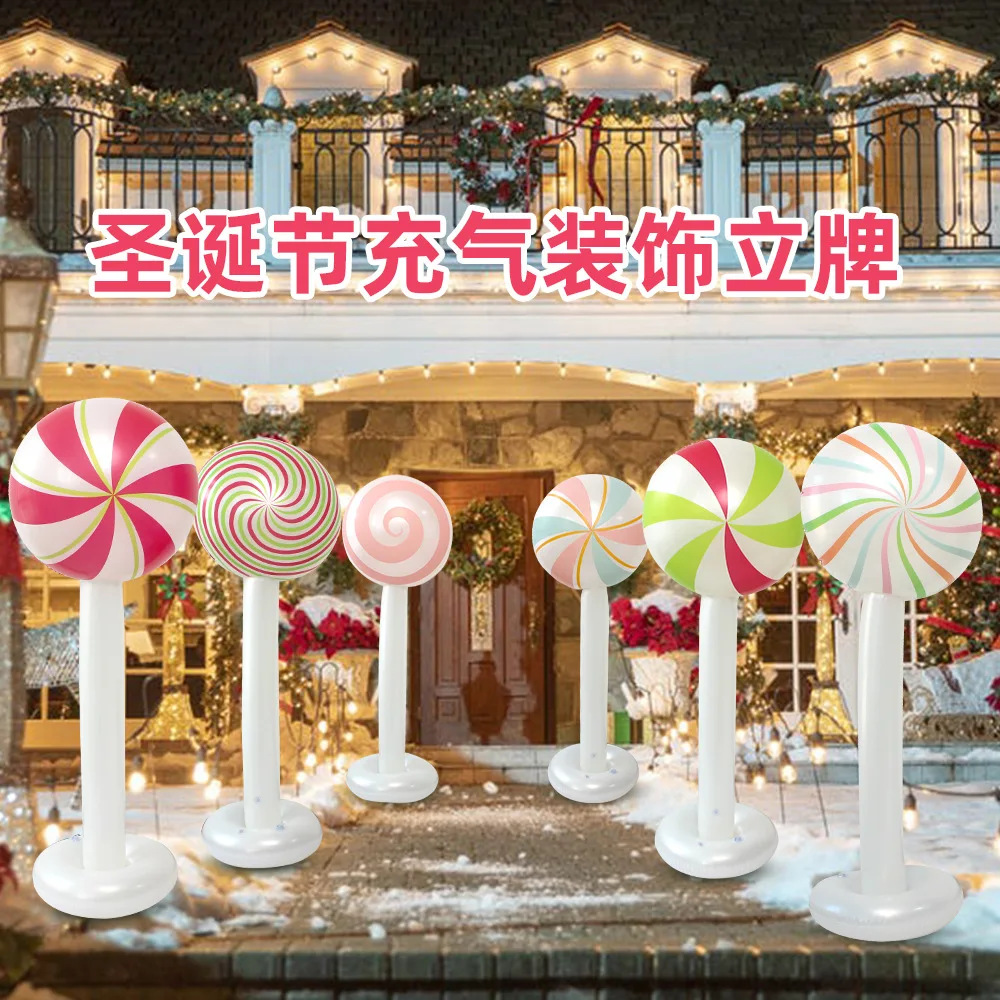 

Large Christmas Inflatable Candy Cane PVC Decor for Party Holiday Decoration