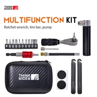 TinkRider-Juego de bolsas de reparación de herramientas portátiles para bicicleta, kit de herramientas multiusos para bicicleta de montaña y carretera, Kit de cápsulas de almacenamiento, bomba de ciclismo
