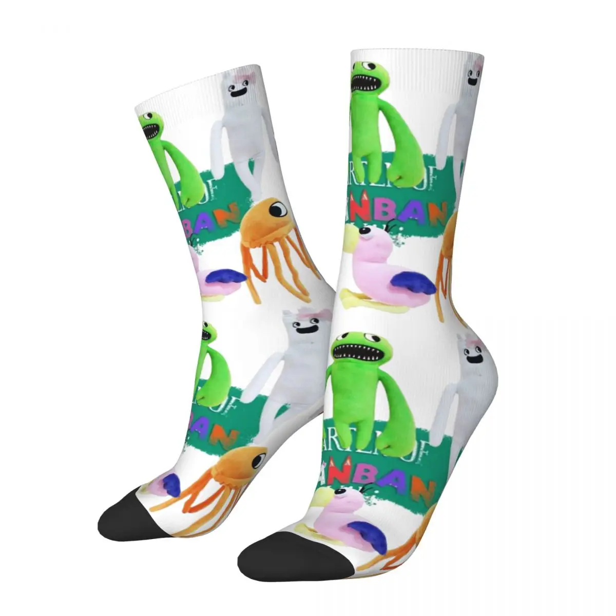 

Funny Crazy compression Horror Family Sock for Men Hip Hop Harajuku Garten Of Banban Happy Seamless Pattern Printed Boys Crew