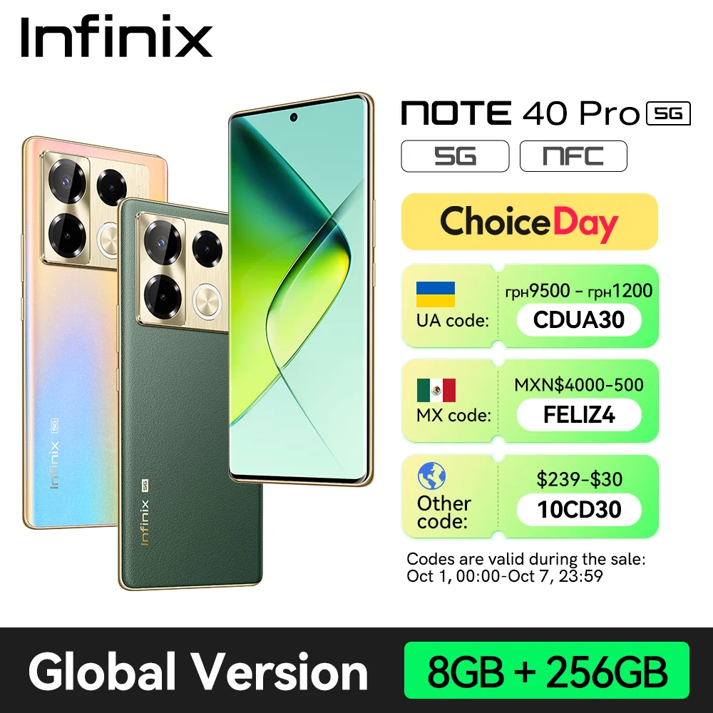 Global Version infinix Note 40 Pro 5G Smartphone 6.78