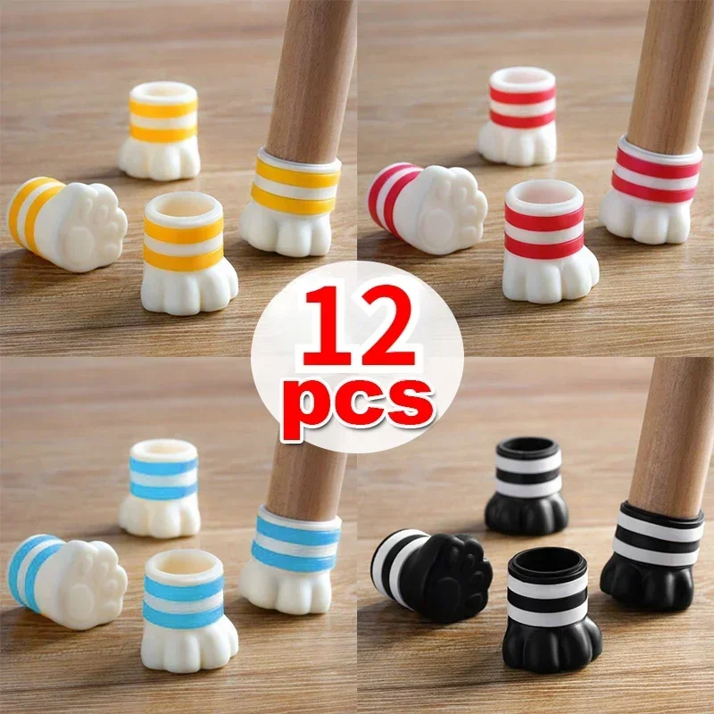 Cat Claw Chair Leg Floor Protectors for Hardwood Floors Silicone Chair Caps Covers Furniture Pads Sliders w/ Wrapped Felt Bottom