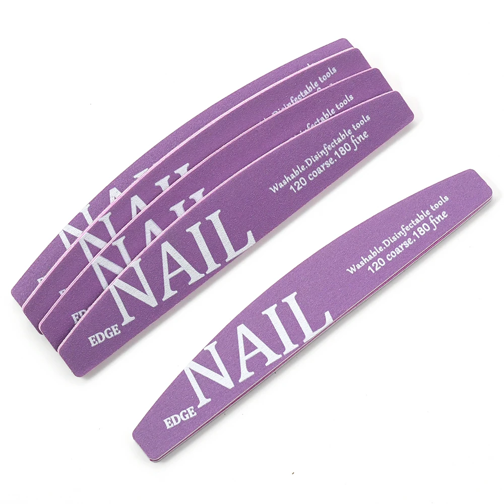 

Nail File 30 PCS Professional Reusable 120/180 Grit Double Side Washable Nail File Manicure Tools Half Moon Sandpaper Nails File