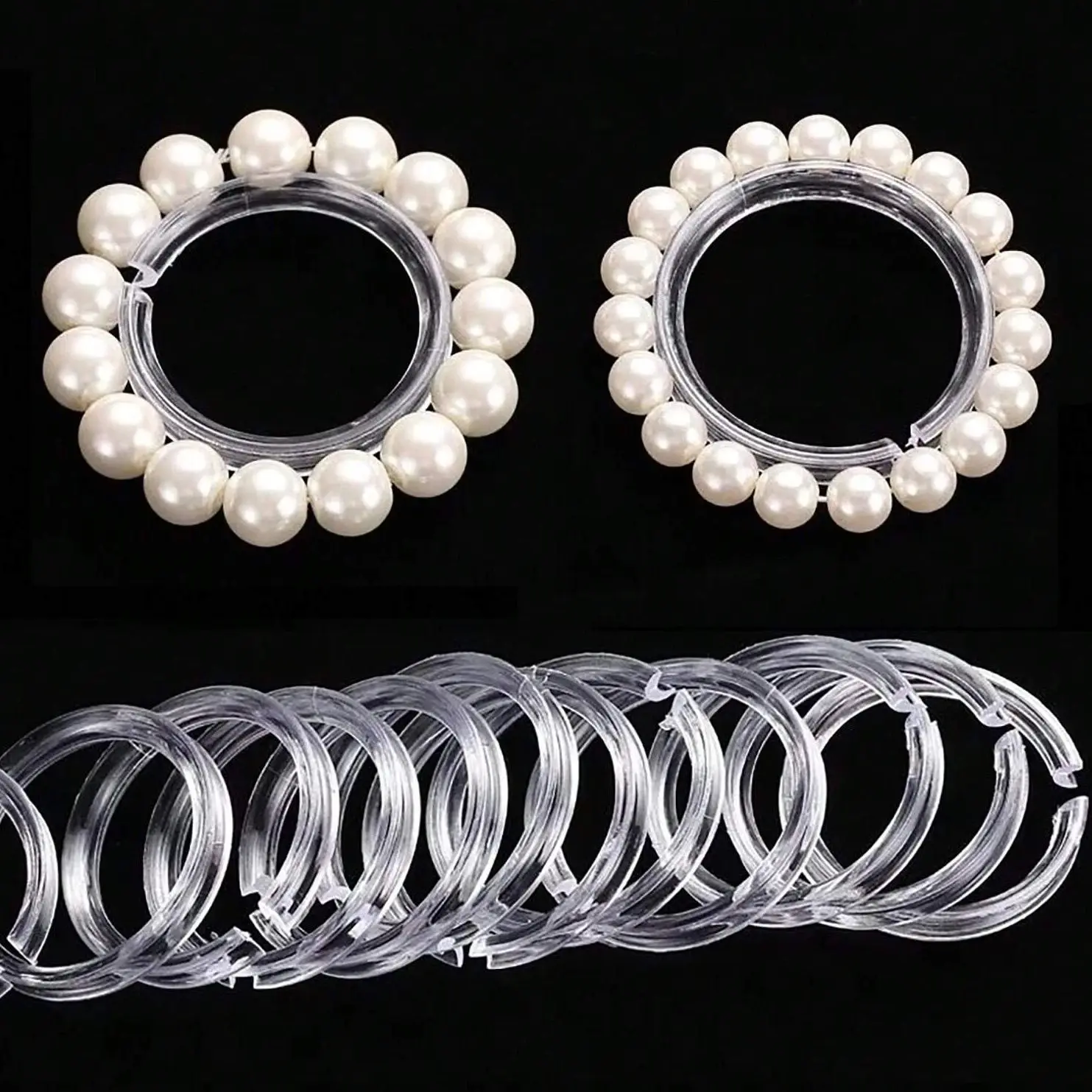 5mm 5Pcs Beaded Bracelet Display Stand Clear Acrylic Jewelry Holder Transparent Round Bangle Rack Organizer Display Shelves