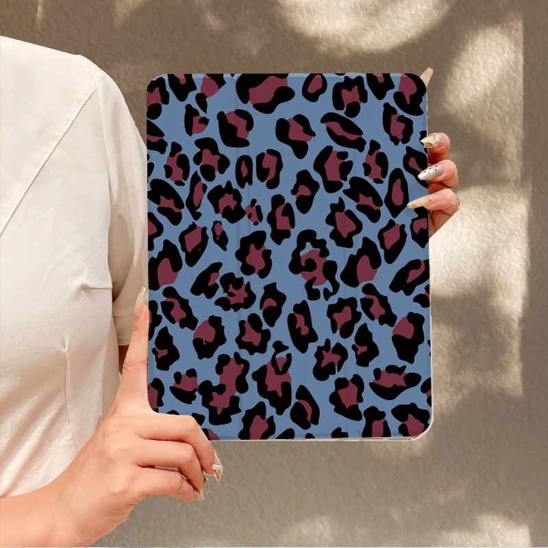 

Синий леопардовый принт с держателем для ручки, чехол для планшета для ipad pro10/11in2020/6/7/8/Air3rd/4th/9thgen/5thGen2022/Air11
