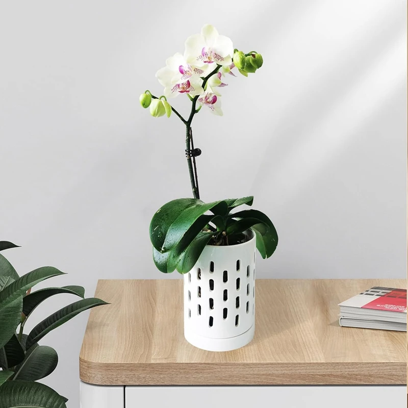 ABUL-Orchid Pots With Holes,4 Inch  Orchid Pot For Repotting, Plant Pot For Repotting Orchids And Other Flowers