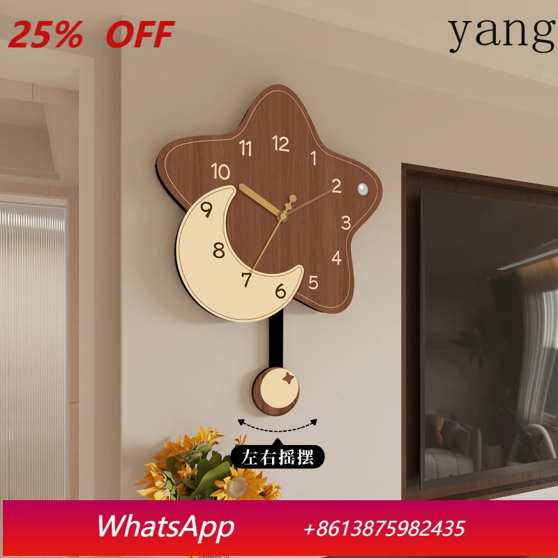 

LH Home Clock Wall Clock Living Room Silent Electronic Calendar Swing Quartz Clock