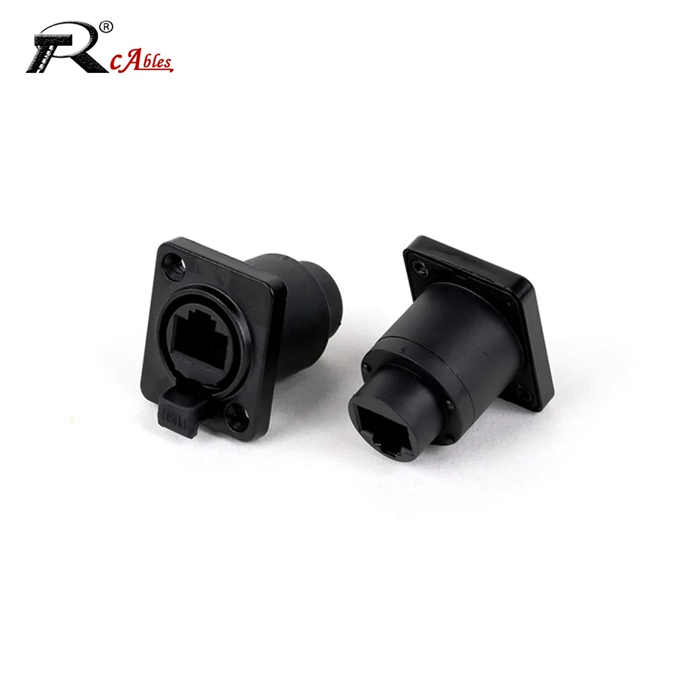 1pc RJ45 CAT5 Network Connector,Waterproof 8P8C Female to Female Panel Mount Chassis Sockets RJ45 Ethernet Connectors