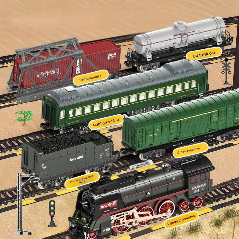 Tren Eléctrico De Juguete Con Control Remoto – Locomotora Con Enganche Magnético, Luces Y Sonido, Para Niños +3 Años