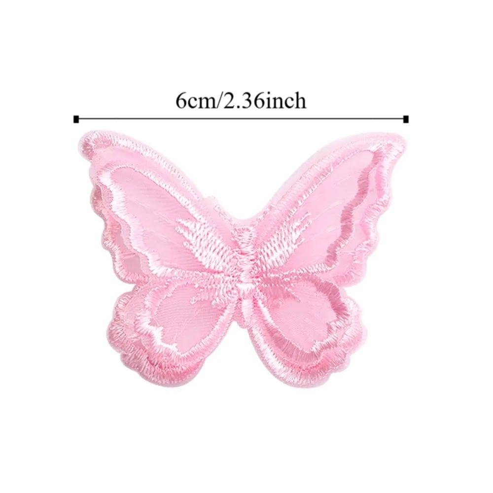 20pcs 6CM Embroidery Lace Appliques Dreamy 3D Chiffon Double-layer DIY Handmade Simulation Mesh Patch