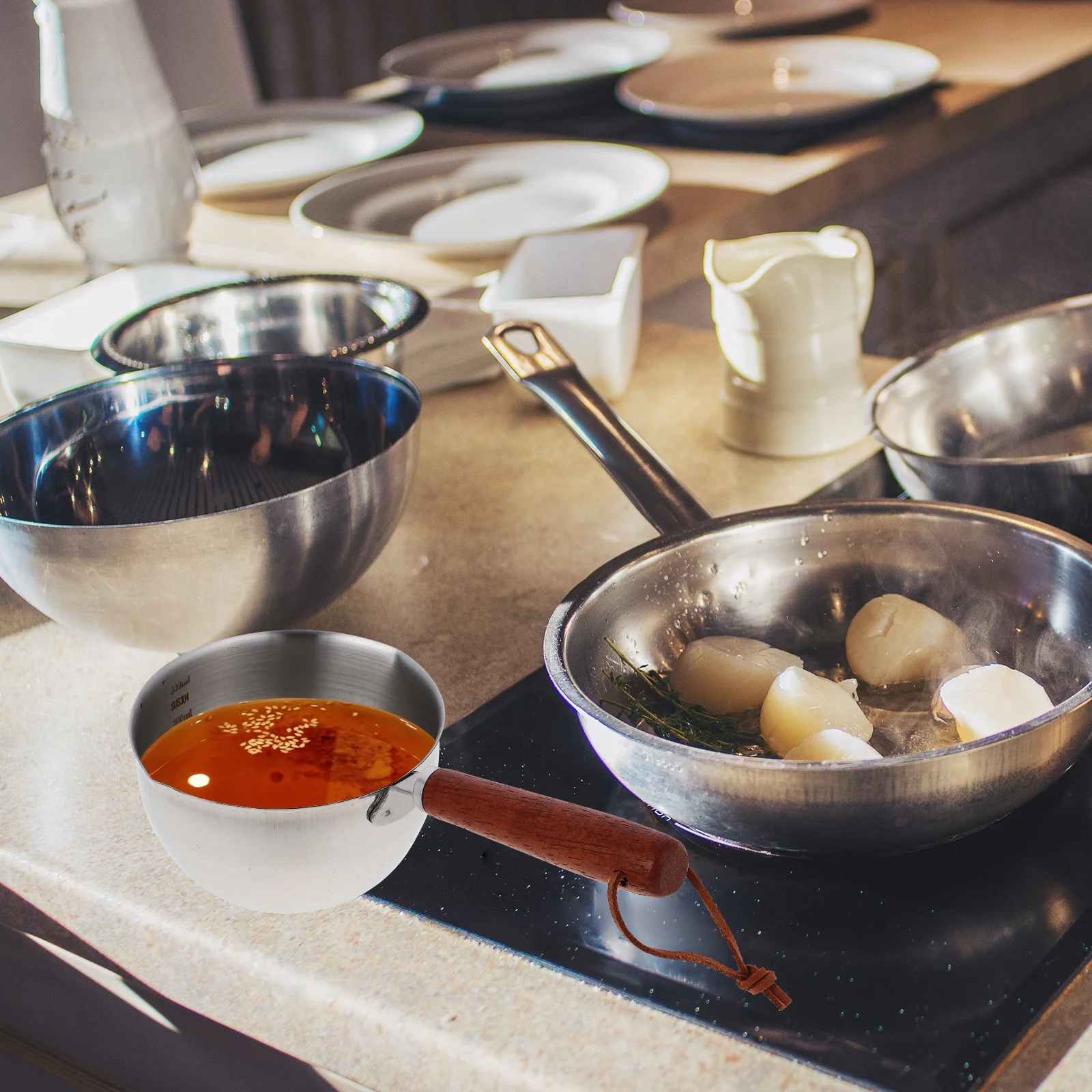 

Mini Stainless Steel Sauce Pot Versatile Handy Cooking Pan for Frying Butter Melting Ramen Milk Boiling Home Restaurant Use