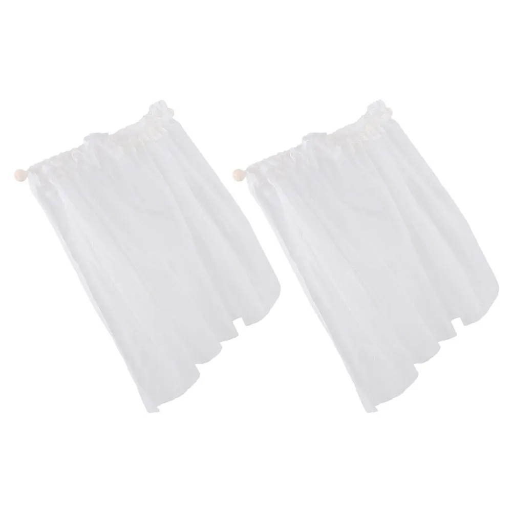 

2Pcs Delicate Mini Lace Window Curtains for Dollhouse Interior Realistic Miniature Furniture Decor Ideal for Mini House Display