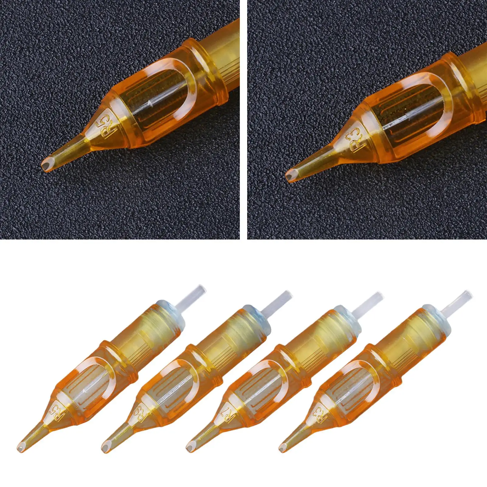 Cartuchos de agulhas permanentes amarelos padrão profissional 20 unidades/caixa