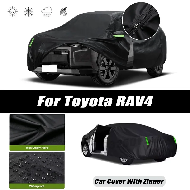 For Toyota RAV4 Car Covers Outdoor Waterproof Sun Rain Snow Protection UV Car Zipper Design Car Cover Accessories