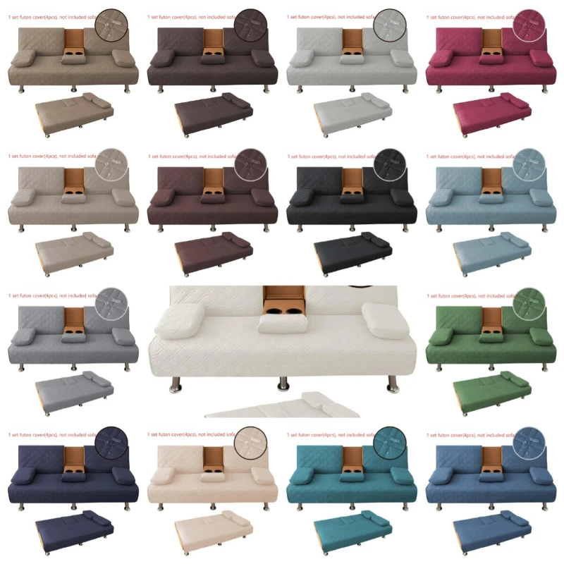 Washable Waterproof Lounge Chair Cover 4-Piece Waterproof Sofa Bed Cover with Console Detachable Glove and Cup Holder Cover