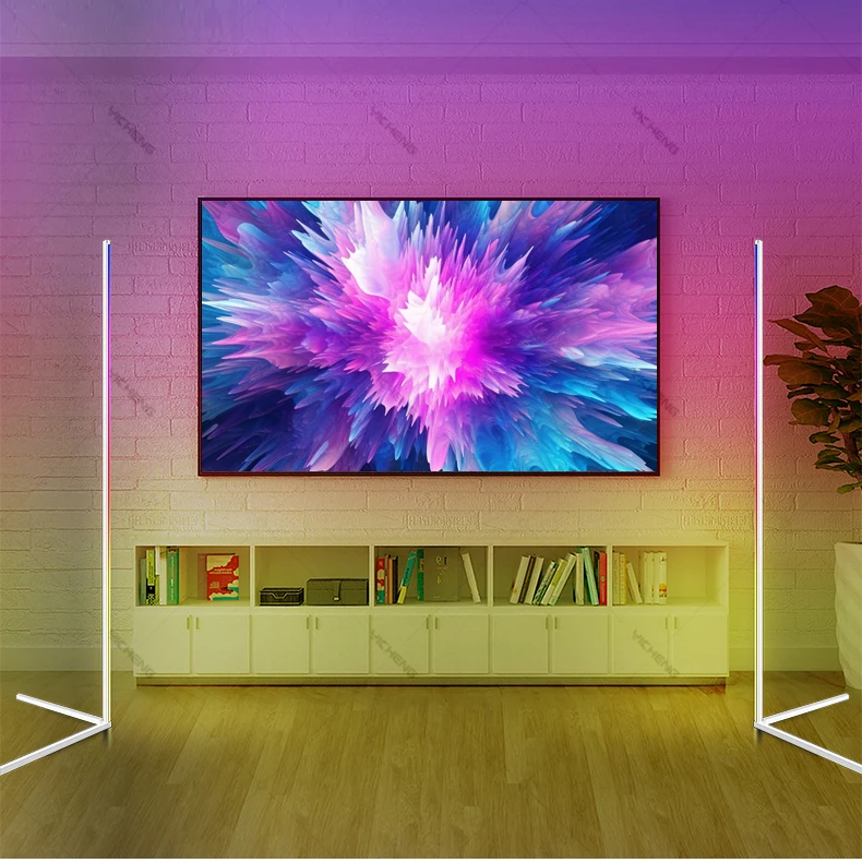 Tuya RGB Floor Lamp 200cm White Smart APP Remote Control Modern Corner Floor Light Atmospheric Festival LED Stand Lighting