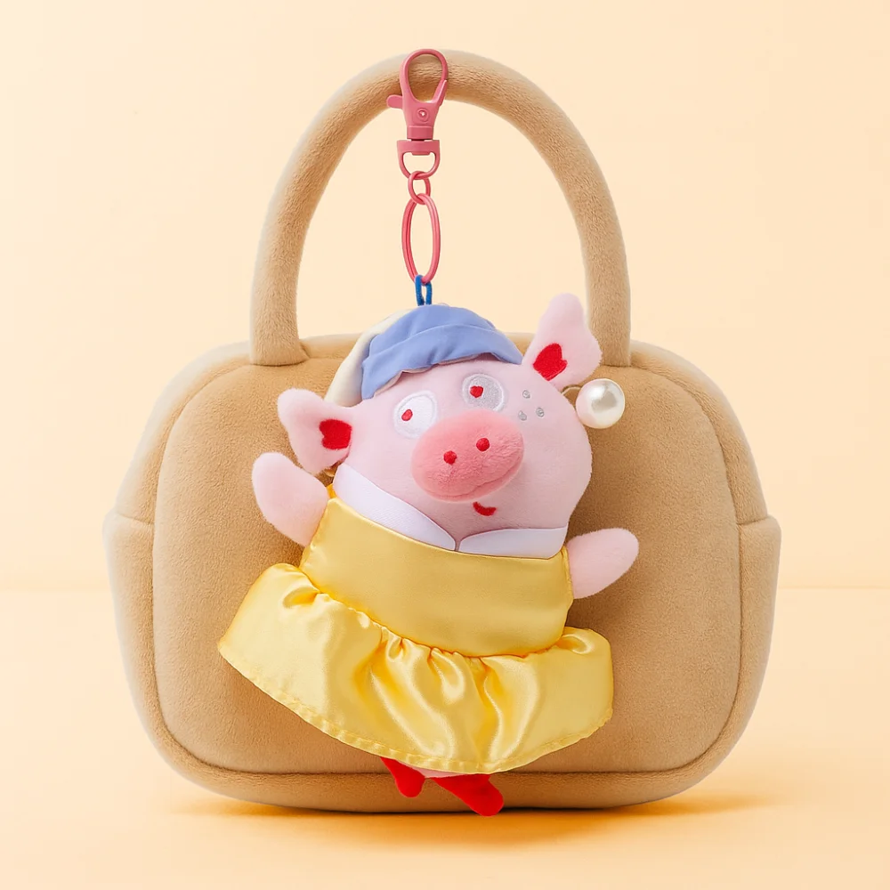 LLavero de peluche de cerdo de tamaño de 10CM, llavero de peluche de cerdo de alta calidad, colgante de muñeco de cerdo de dibujos animados de Ballet relleno