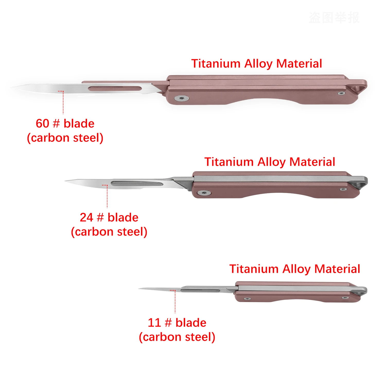 Titanium Alloy Folding Knife Scalpel New Pocket Knife Outdoor Multifunctional EDC Tool With 10 Blades