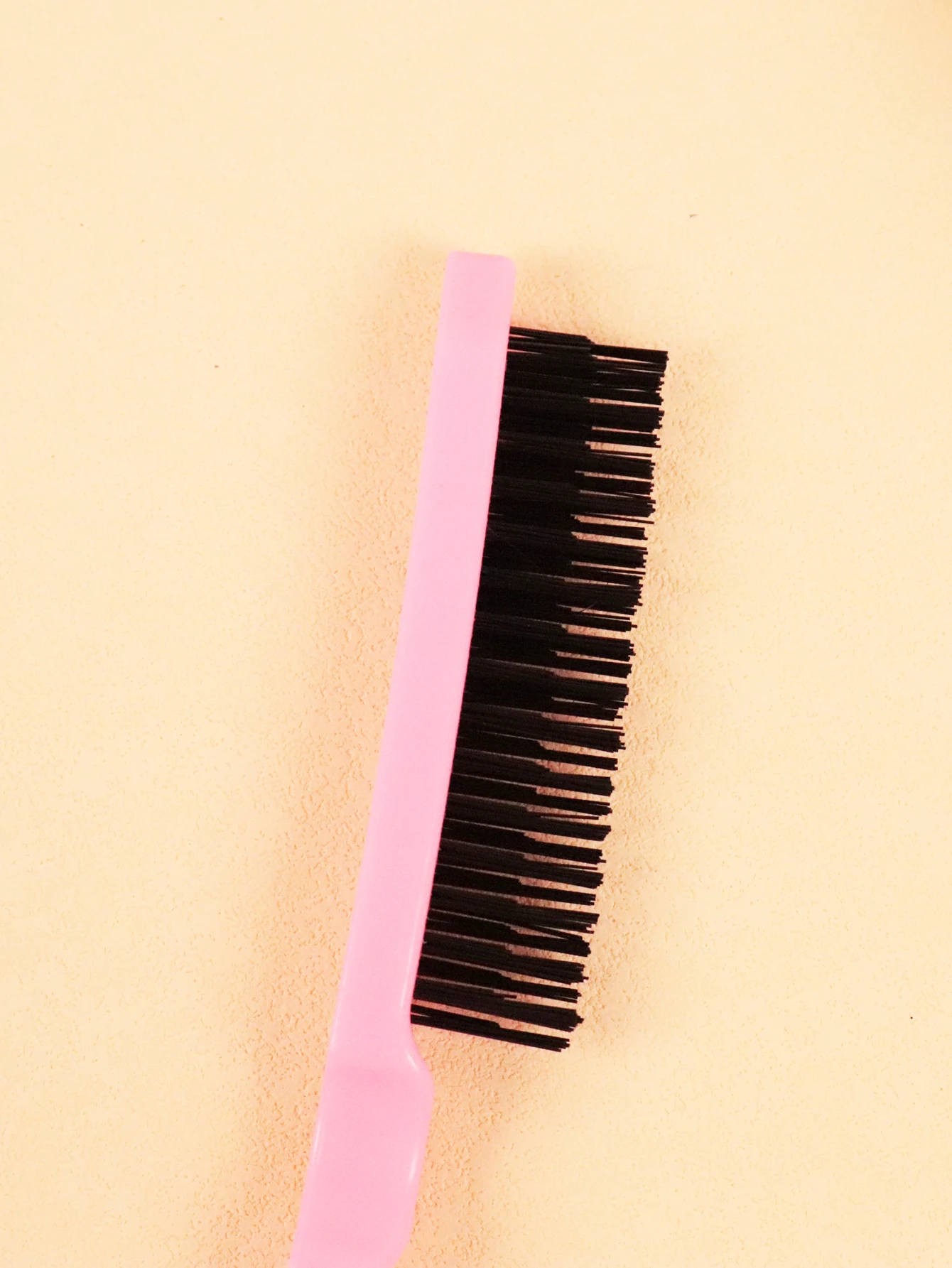 مجموعة مشط مكونة من 3 قطع، مشط ذيل الفئران البلاستيكي السميك، فرشاة نايلون ثلاثية، فرشاة تحكم في الحواف خاصة بشعر مستعار حقيقي