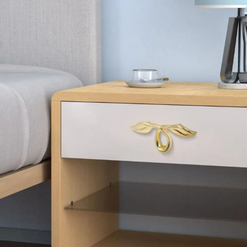 

Vintage Zinc Alloy Leaf Shape Pulls Hole Distance Leaf Shape Cabinet Pulls Decorative European Style Drawer Knobs Cabinet Doors