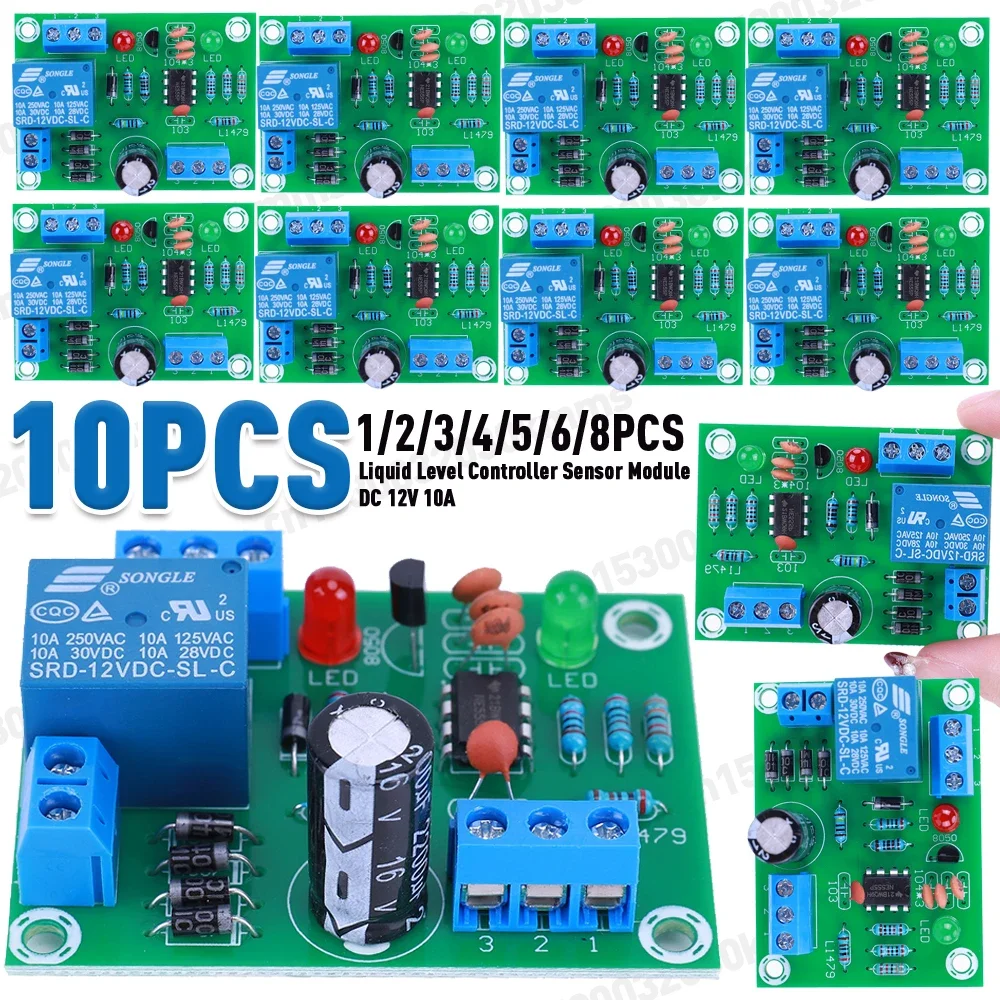 1-10PCS DC 12V Water Level Detection Sensor Automatic Water Liquid Level Controller Board Module Water Level Controller Module