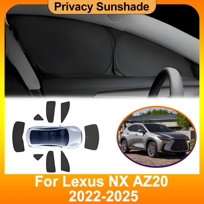 

Для Lexus NX AZ20 2022 ~ 2025 2023 2024 автомобильный солнцезащитный козырек, шторы для конфиденциальности, анти-УФ-тепляция, крышка лобового стекла, автоаксессуары