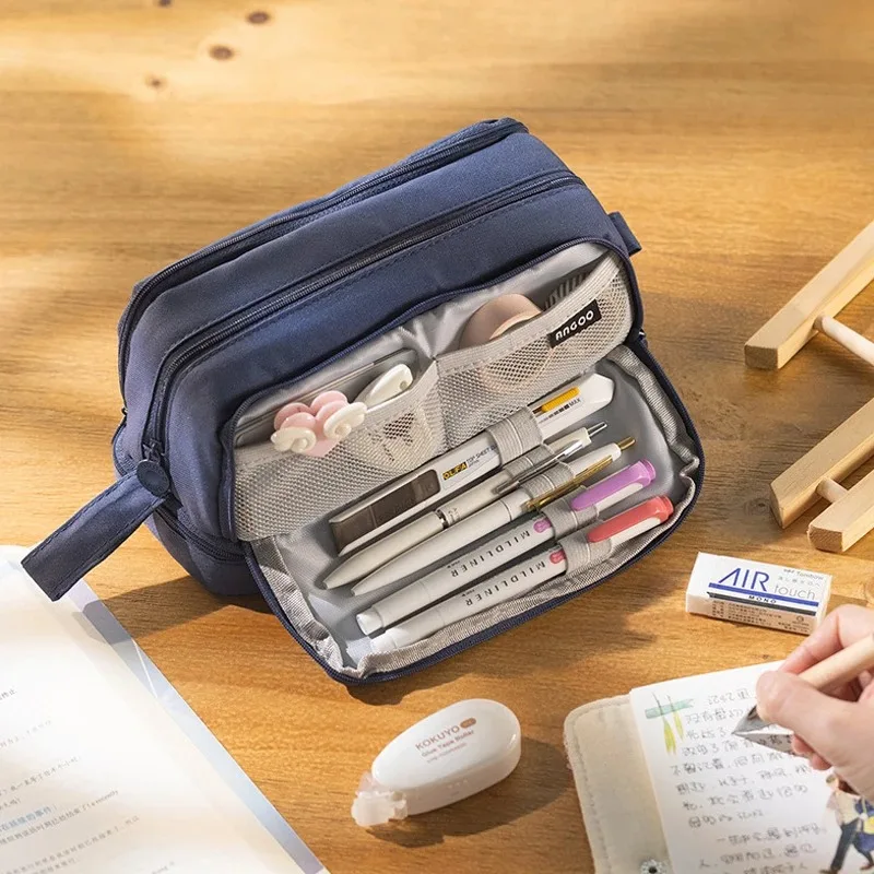 3칸 여학생용 귀여운 학생용 필통, 어린이 개학/오피스 문구 용품