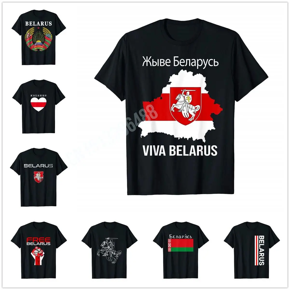 More Design Belarus White Red Pagonya Flag Support Belarus Protesters T-shirts For Men Women T Shirt Hip Hop Tops Cotton Tees