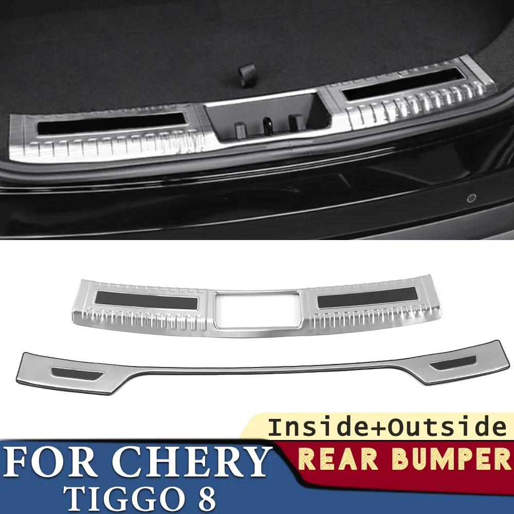 

Trunk Bumper for CHERY Tiggo 8 2018-2023 Car Accessories Stainless Rear Fender Protector Sill Cover Stick Decoration