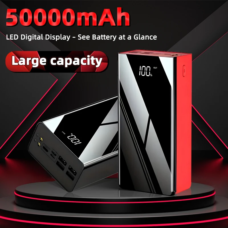 Portable Charger 50000mAh, 22.5W Fast Charge Power Bank, Digital Battery Display, LED Flashlight, 5-Device Charging, External Battery Pack for iOS & Android Phones, Camping Travel Essential