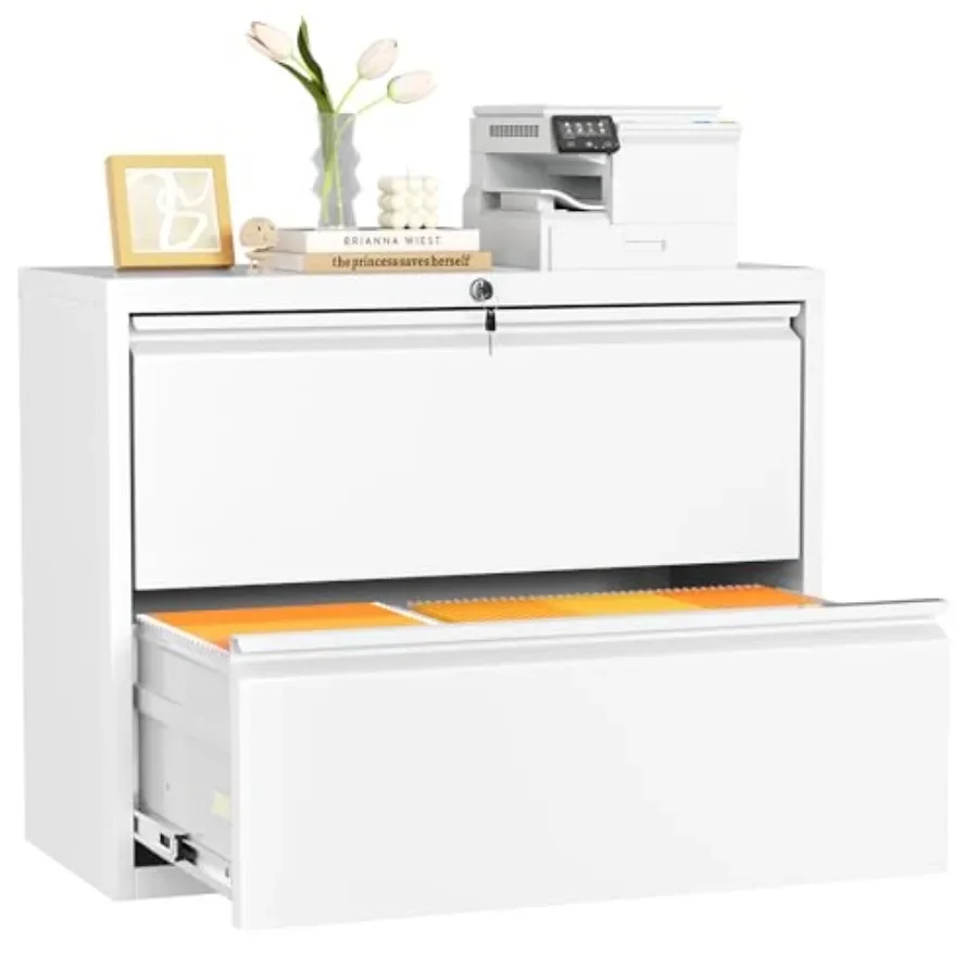 2 Drawer Lateral File Cabinet, Lateral Filing Cabinets with Lock, 28