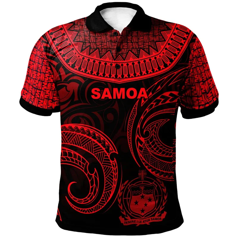 Polo con estampado en 3D para hombre, estilo Tribal de samoana americana, abrigo NACIONAL DE samoana, gráfico, Tops, novedad de verano