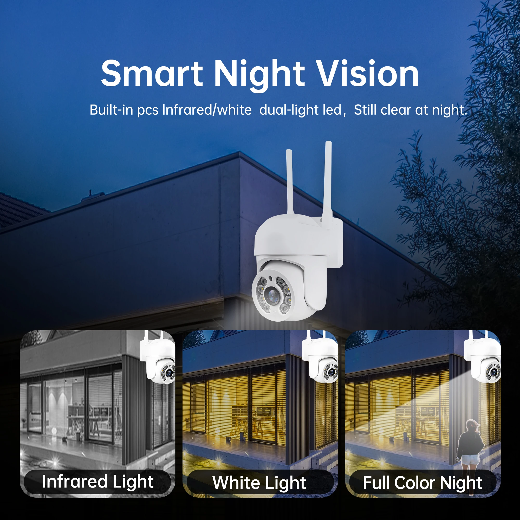 Imagem -06 - Câmera ip Mini Ptz com Wi-fi Detecção Humana Áudio Bidirecional Visão Noturna Colorida Vigilância por Vídeo Cctv ao ar Livre 2.4g 5.8g 5mp