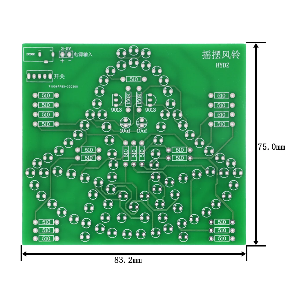 1/5/10PCS Laboratory Swing Bells DIY Windbell Fun Soldering Electronic Swing Bells 95 LEDs Flashing Light DC 5V Learning Kit