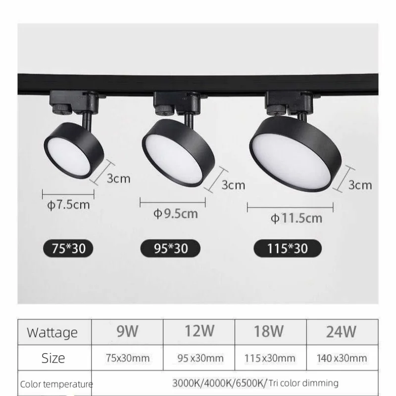 

LED Astigmatic Track Light Circular Floodlight Home Modern Simplicity Decoration Lighting Store Lighting AC110-220V