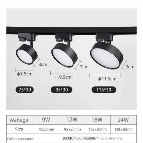 LED 난시 트랙 조명 원형 투광 조명, 홈 모던 심플 장식, 상점 조명 AC110-220V 