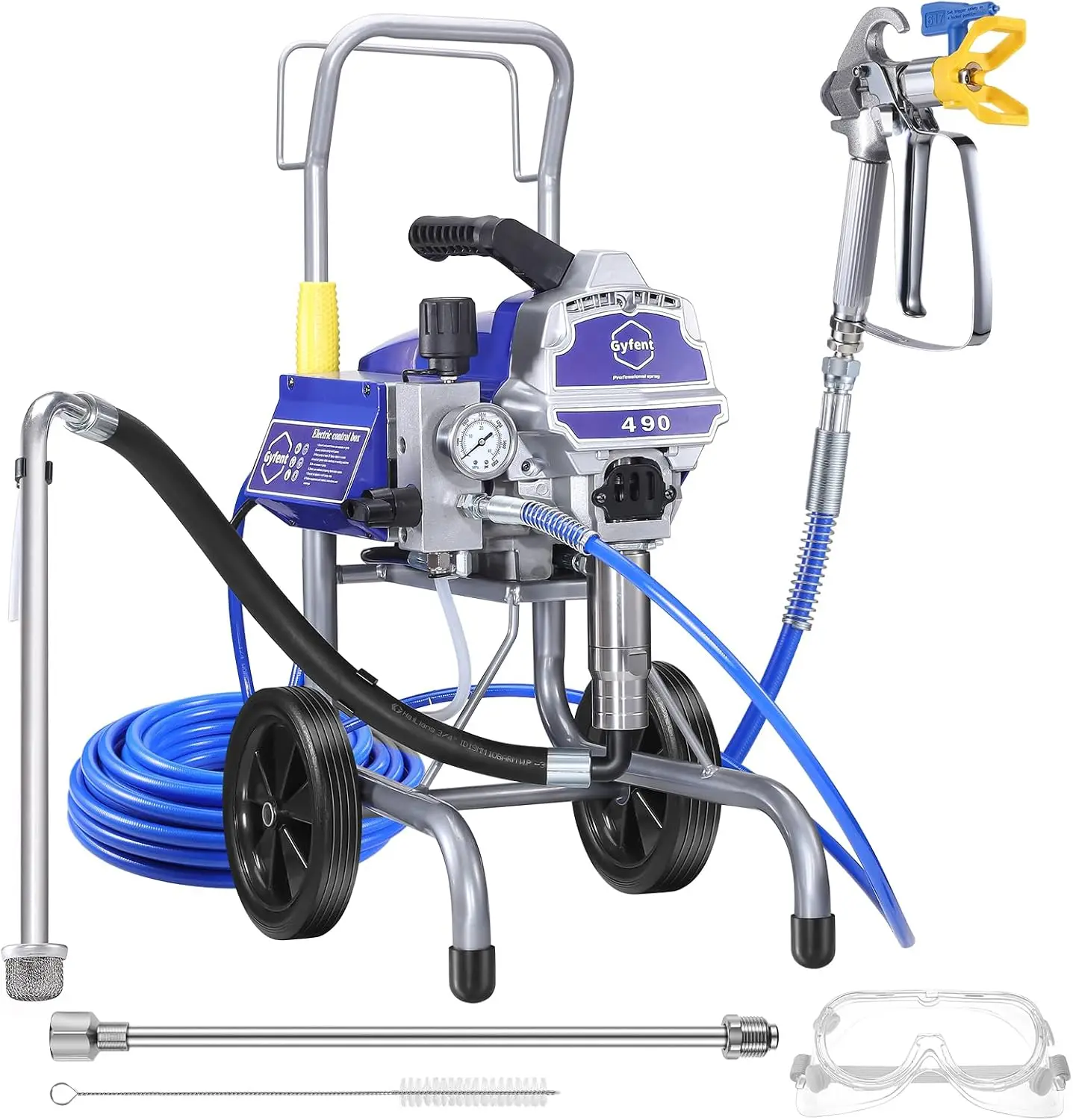 ^For 490 Airless Paint Sprayer for Home Interior, 0.60 GPM 3300 PSI 1300W | Adjustable Pressure Airless Sprayer with Low Overspr