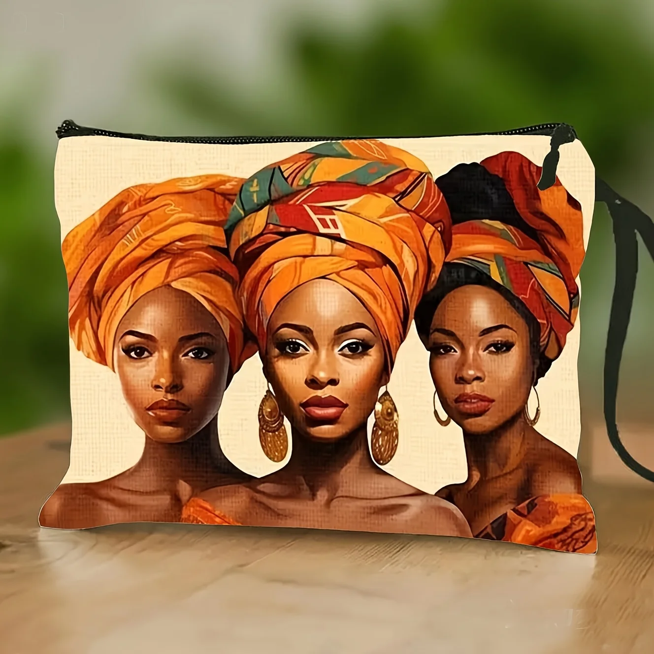 Afro-inspired Women's Patterned Makeup Bag Zippered Travel Toiletry Pouch with Suitable for Friends and Sisters