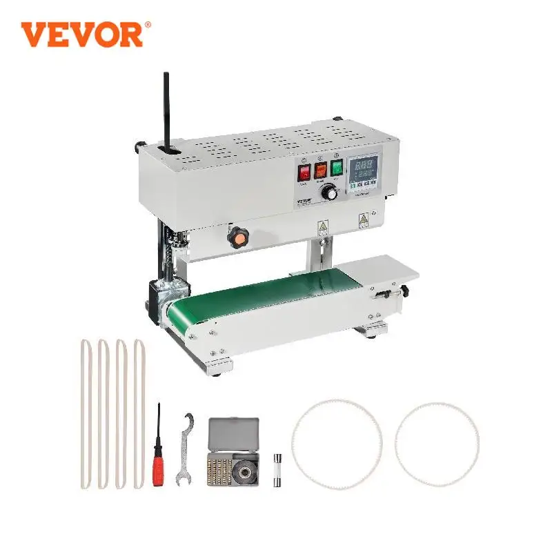 

VEVOR Vertical Band Sealer 6-12 mm Seal Width Continuous Bag Band Sealing Machine for 0.02-0.8 mm Plastic Bags Films Packing