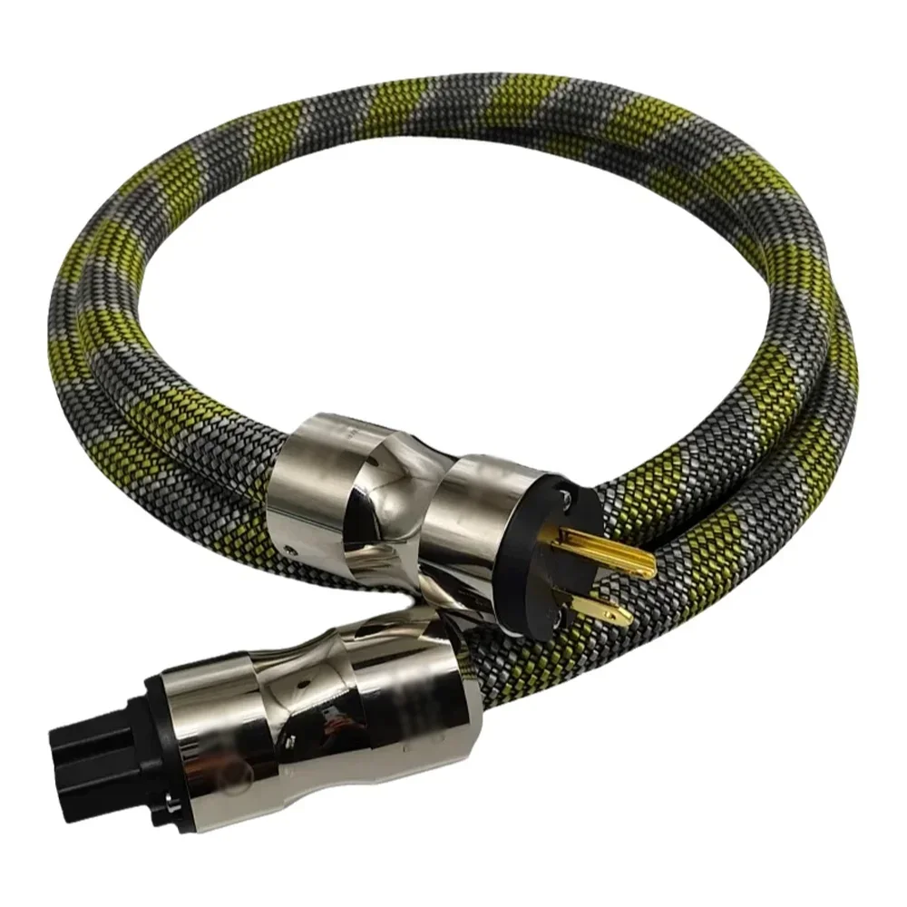 Stromkabel US/UK/EU-Stecker OCC Versilbert EMV-Abschirmung AC-Stromkabel Reines Kupfer AC-Stromkabel Hifi-Stromkabel für Verstärker P – Detail 8