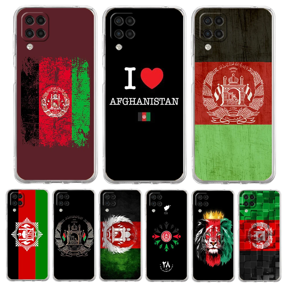 Afghan afeganistão bandeira caso de telefone capa para samsung galaxy a32 a52 a72 a13 a22 a51 a71 a41 a31 a21s a11 transparente macio escudo