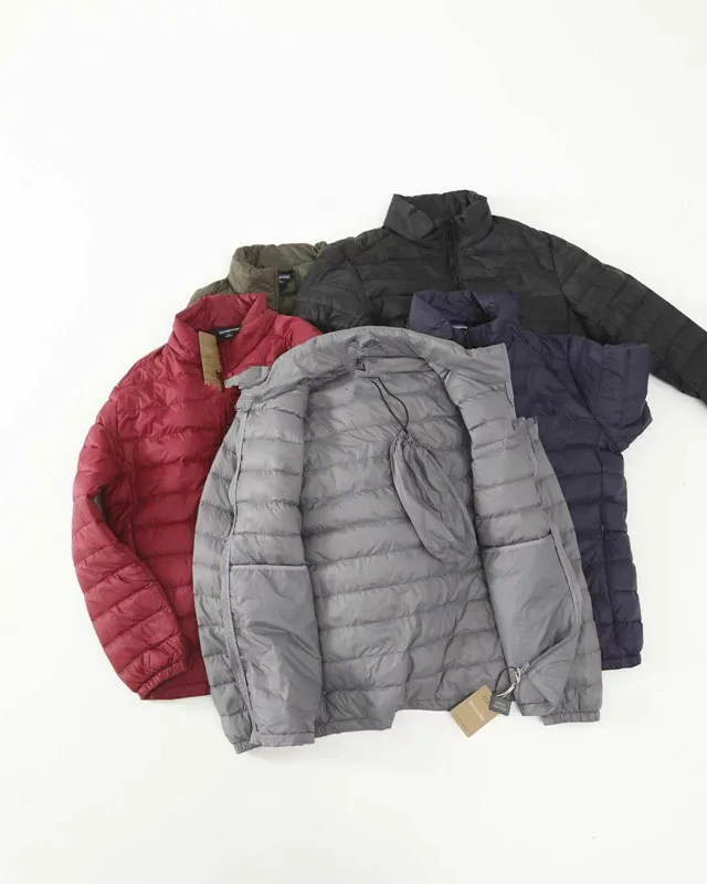 High-Quality Fashionable Men's And Women's Autumn Winter Stand Collar Windproof Lightweight Warm Hooded Ribbed down Jacket