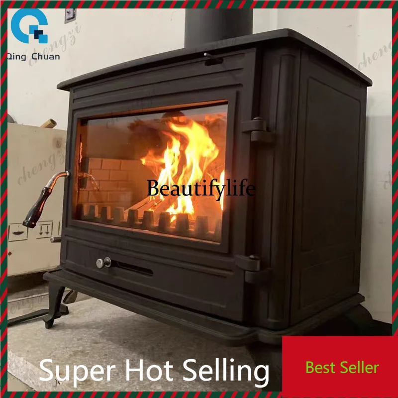 K182 Fireplace Cast Iron Wood Burning Stove Real Fire Fireplace Rural Household Wood Burning Fireplace
