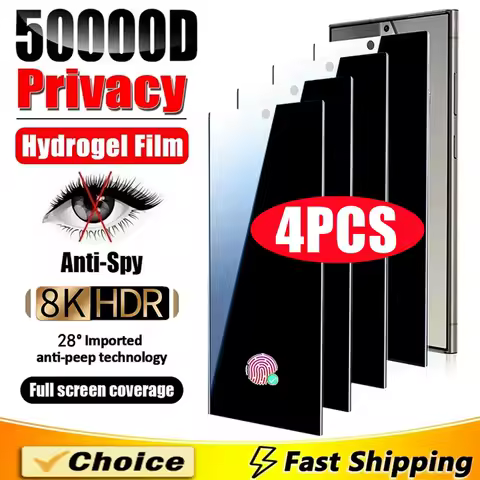 4Pcs Privacy Hydrogel Film For Samsung S25 S21 S22 S23 S24 Ultra S20FE S10 Plus Screen Protector For Galaxy Note 20Ultra 10 Plus