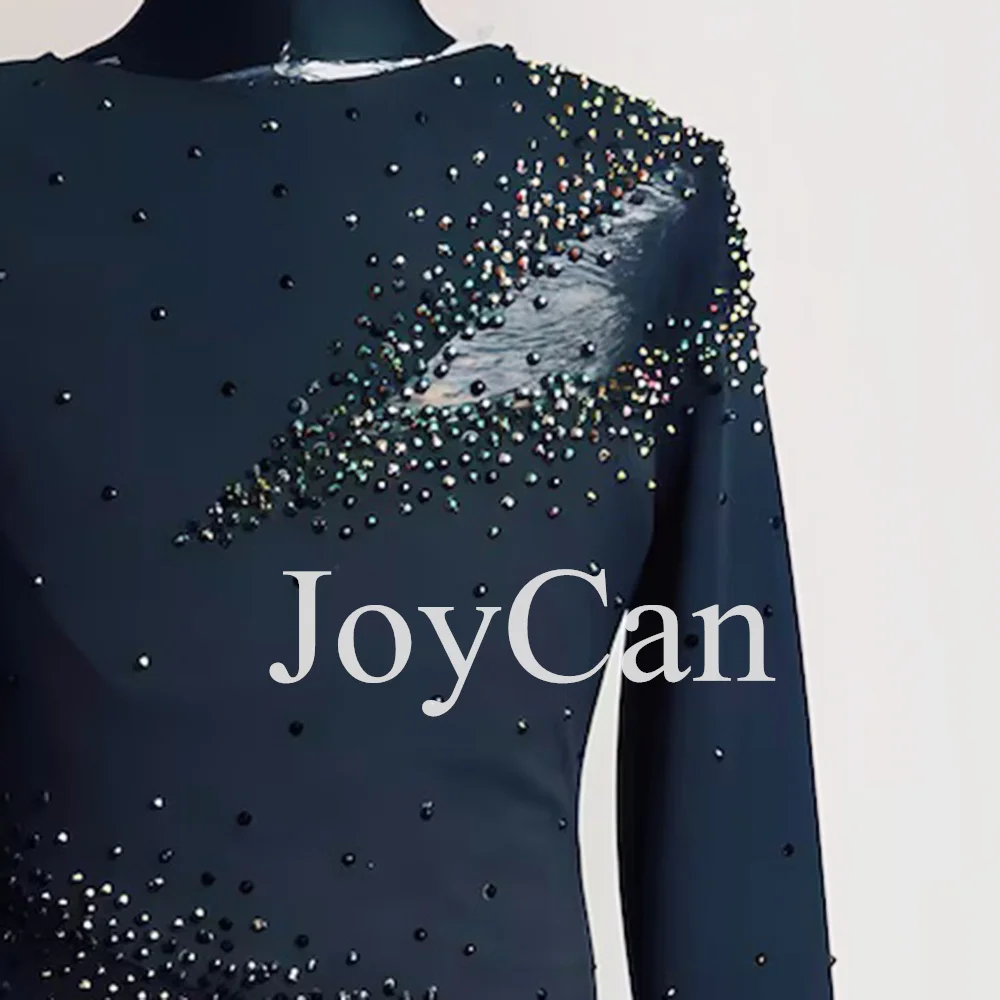 JoyCan-فستان التزلج على الجليد للفتيات ، دنة سوداء ، شبكة مطاطية ، ملابس الرقص المنافسة ، حسب الطلب