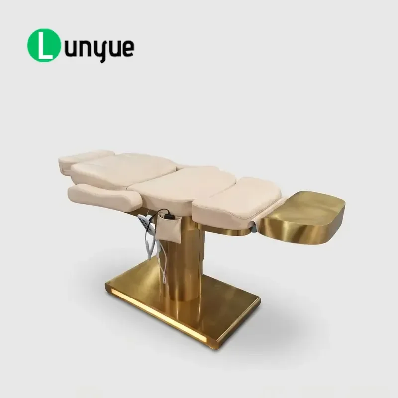 Multi Motor Adjustable Facial Bed Memory Foam Leather Backrest Leg Rest Pedal Control Beauty Skin Care Furniture